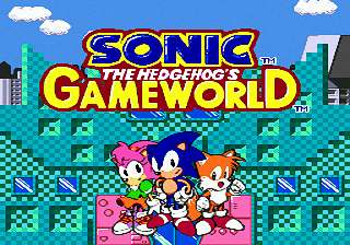 Sonic The Hedgehog's Gameworld title screen for Sega Pico